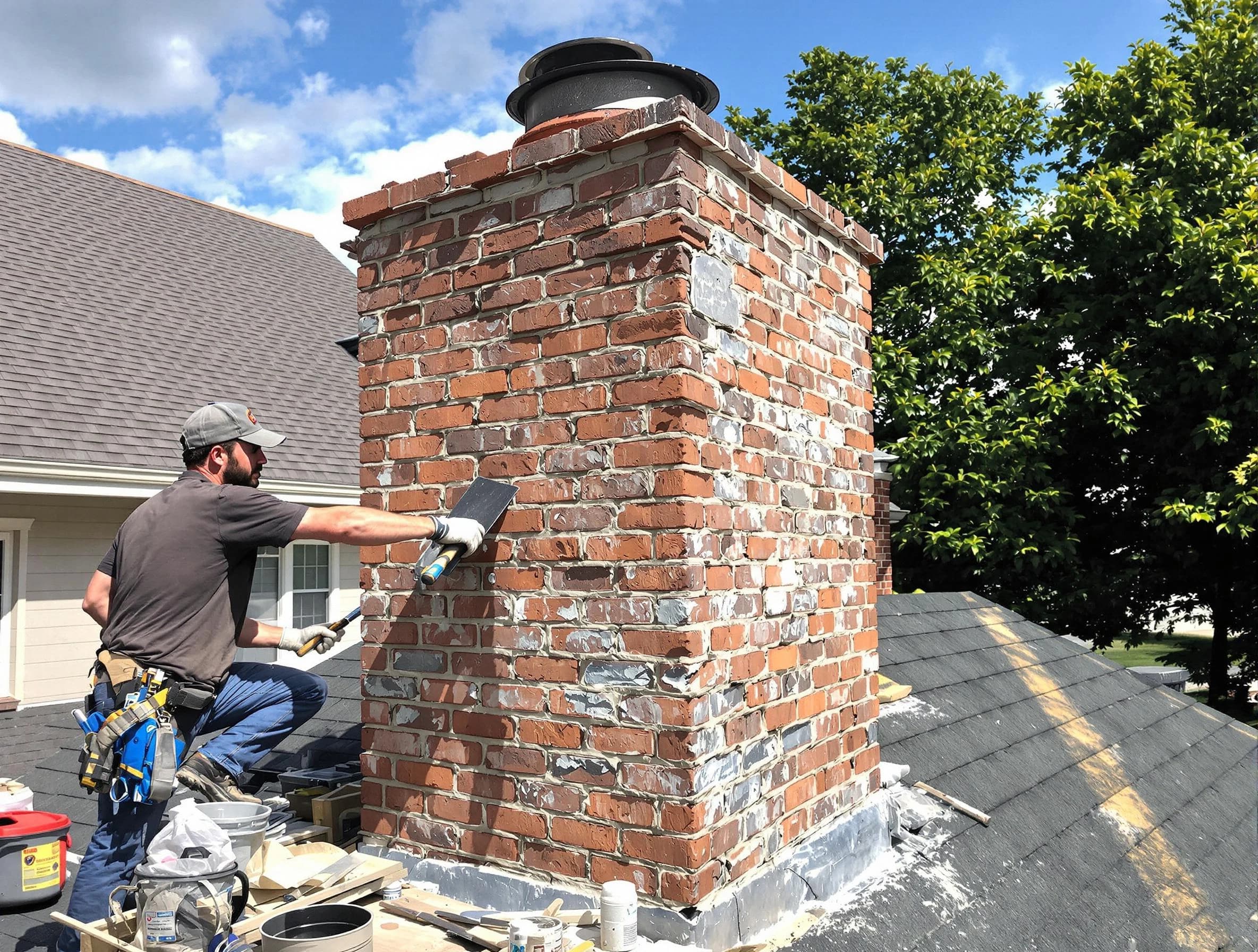 Completed chimney rebuild by El Cerro Chimney Sweep in El Cerro, NM