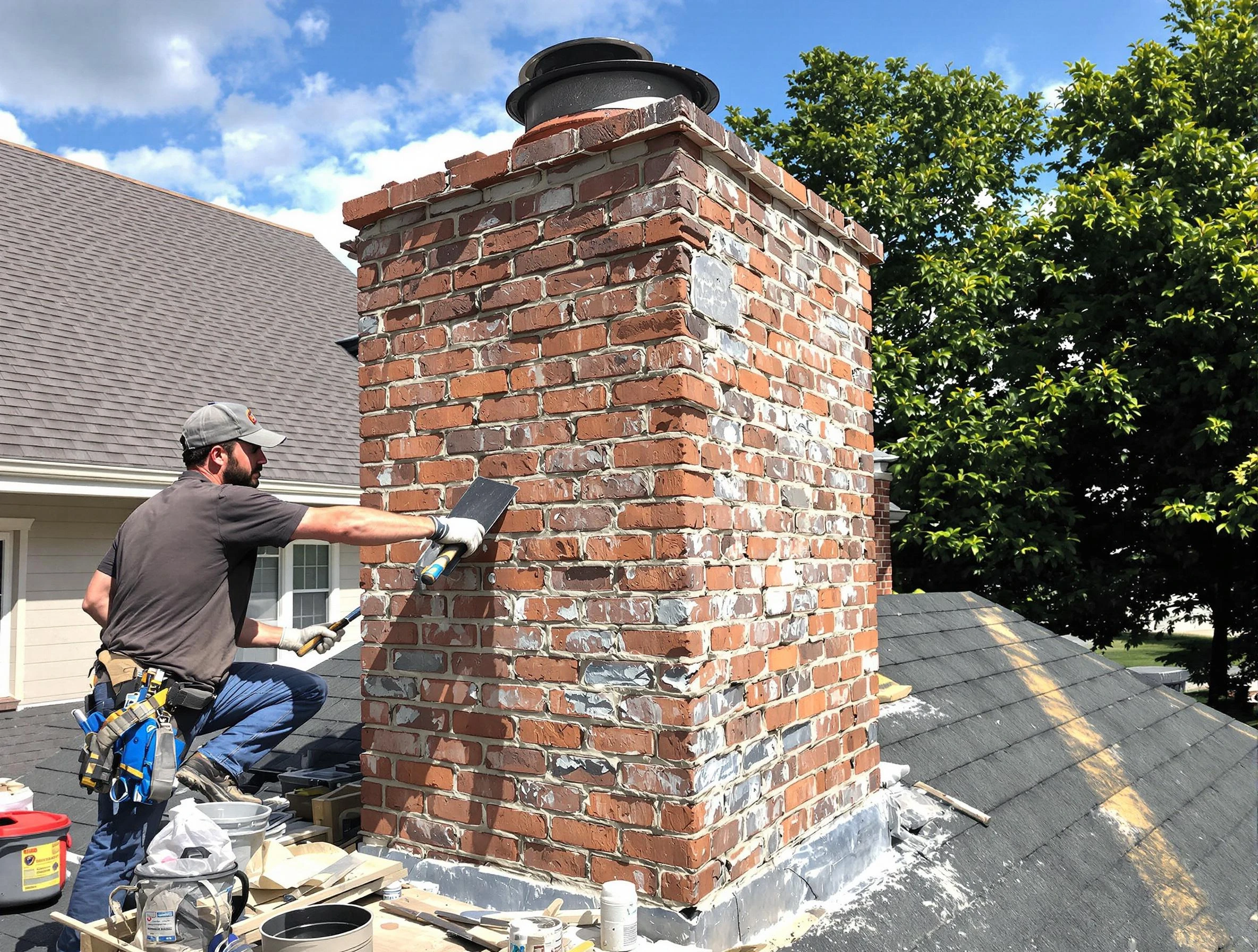 Completed chimney rebuild by El Cerro Chimney Sweep in El Cerro, NM