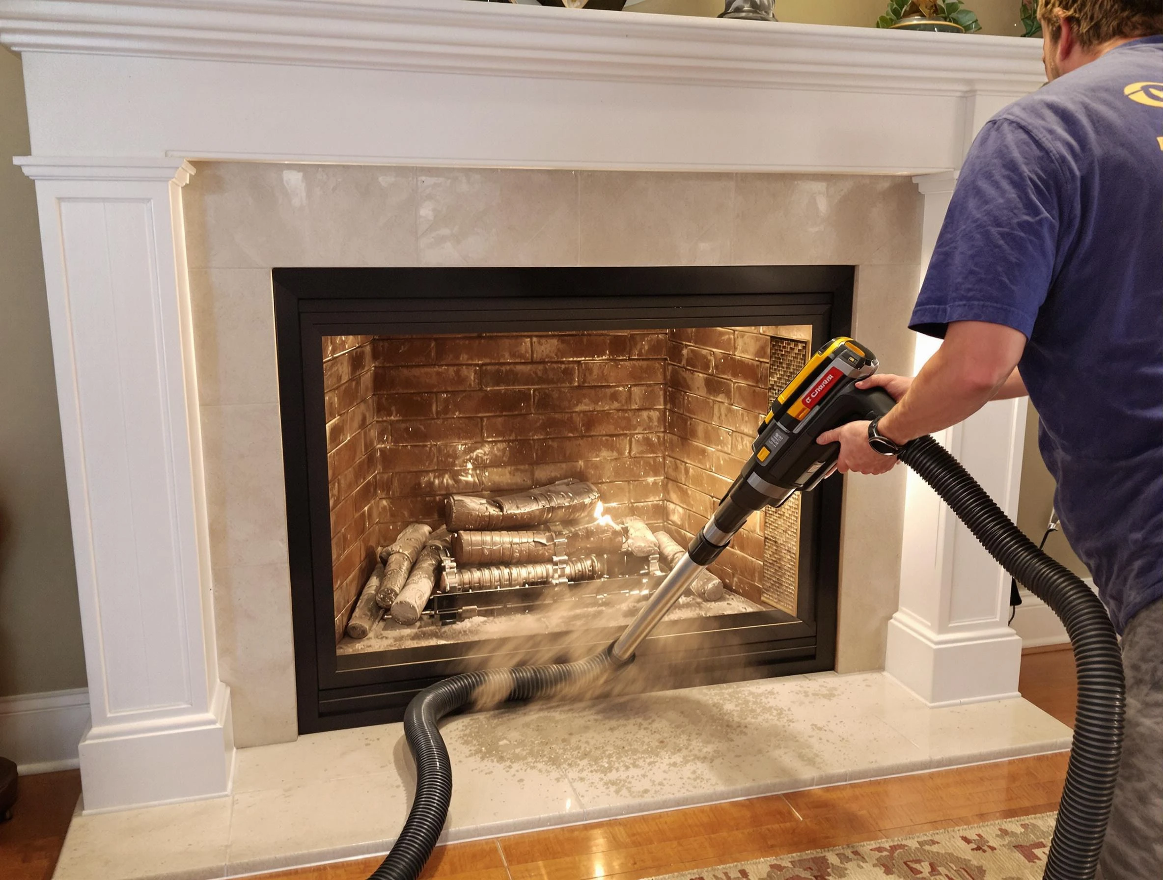 Fireplace cleaning performed by El Cerro Chimney Sweep in El Cerro, NM