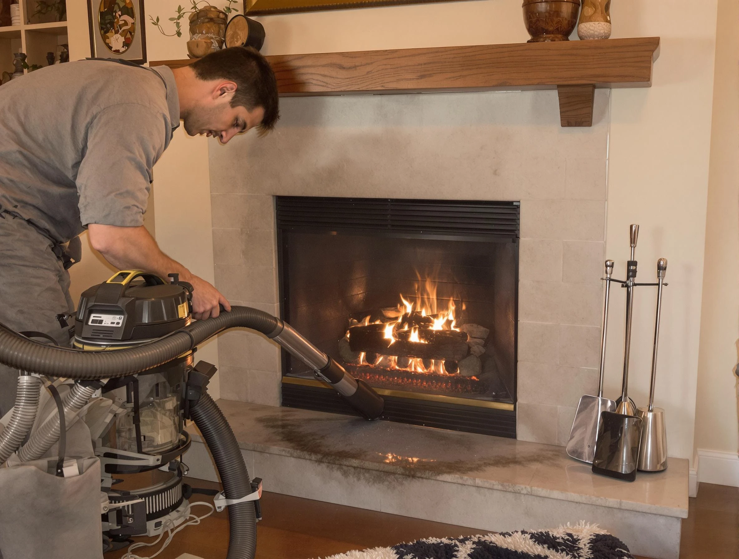 Routine fireplace upkeep by El Cerro Chimney Sweep in El Cerro, NM